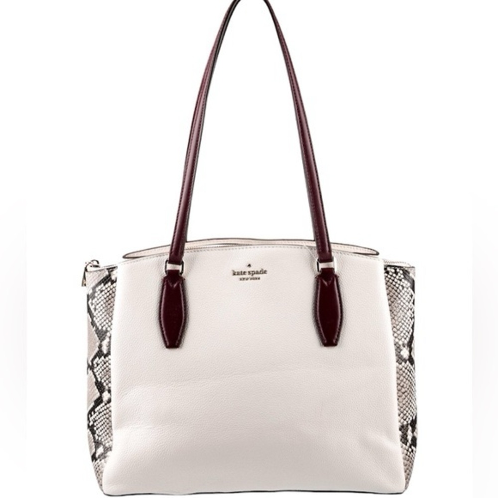 ❣️ NWOT New Kate Spade Leather Snake Skin Large Tote Shoulder Bag